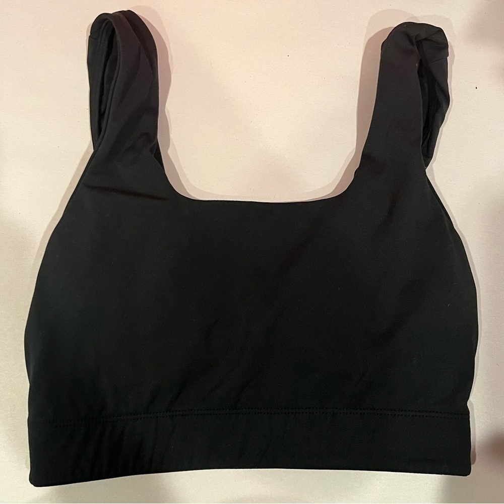 Varley size xsmall black square neck sports bra deep v back